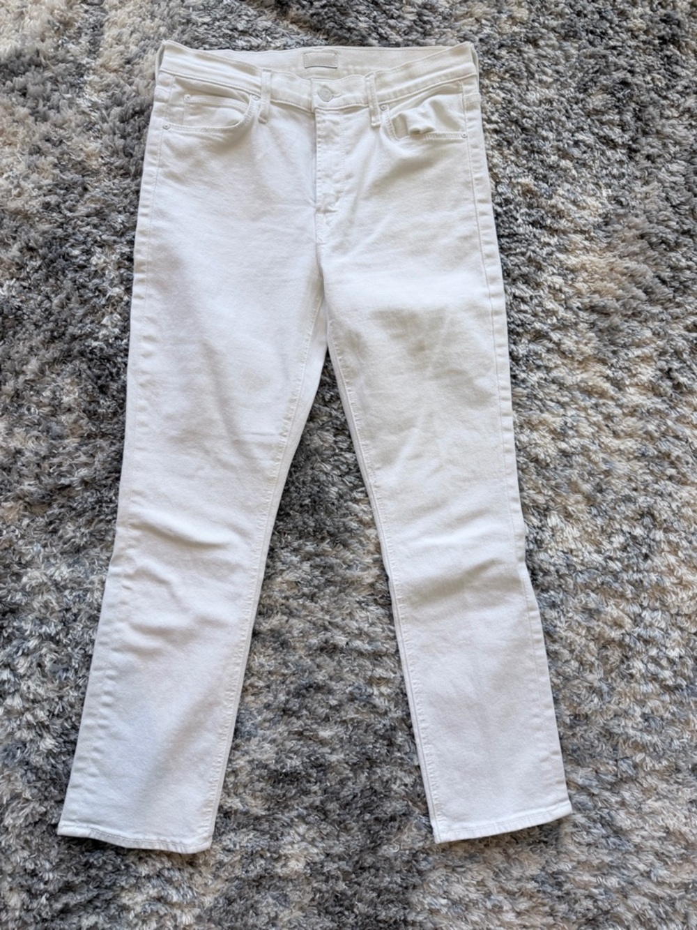MOTHER Women's Straight Leg Jeans in White